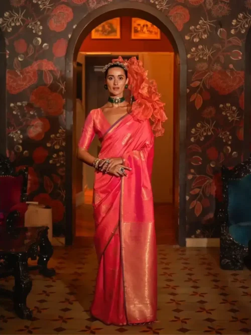 HANDWOVEN SILK - HEAVY BROCADE BLOUSE (1) Banarasi Silk Sarees