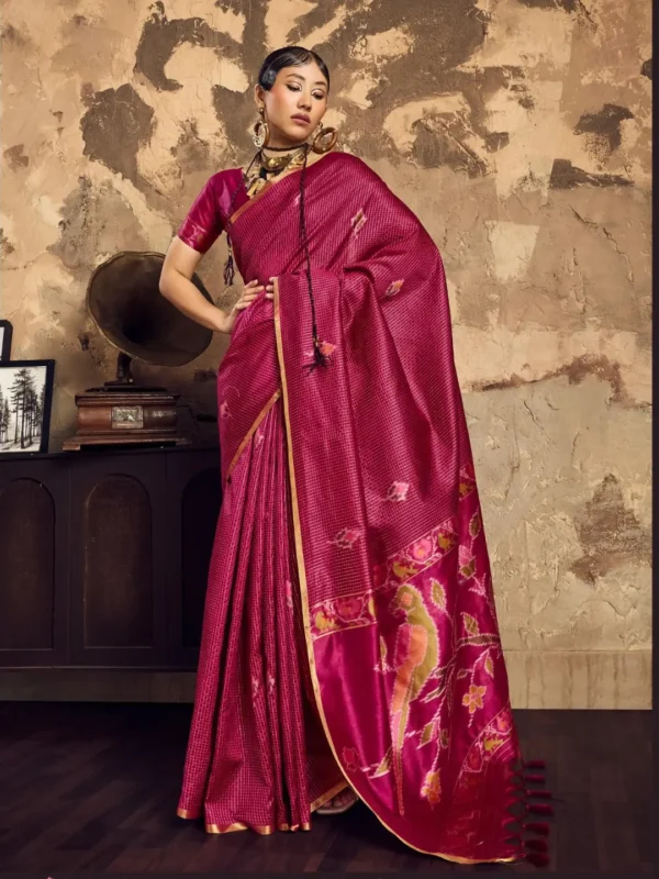 Handloom Weaving Silk Festival Saree 1 Maroon Silk Festival Saree
