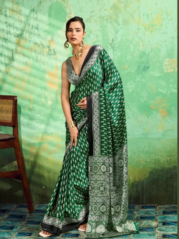 Green Modal Silk Saree