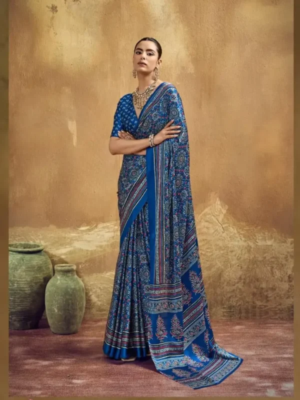 Modal-silk (10) Royal Blue Modal Silk Saree