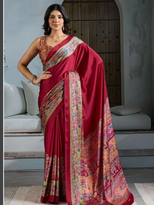 Maroon Modal Silk Saree