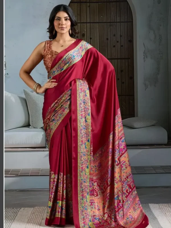 Maroon Modal Silk Saree