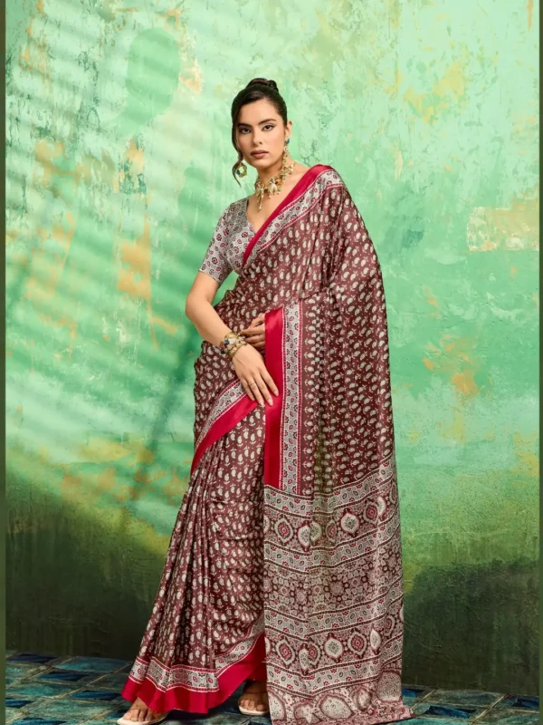 Red Modal Silk Saree