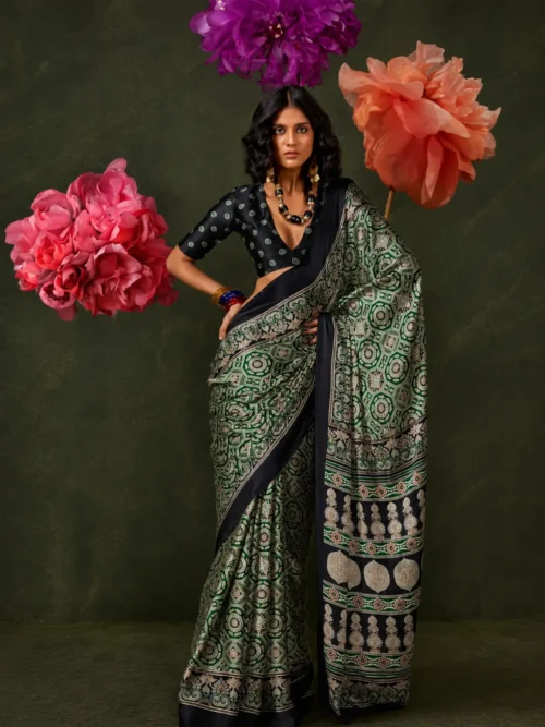 Black Modal Silk Saree