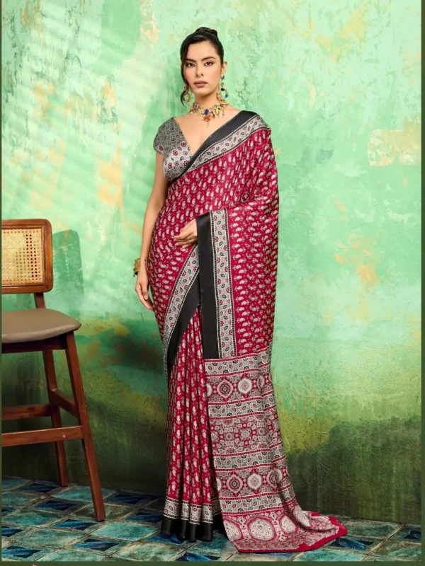 Magenta Modal Silk Saree