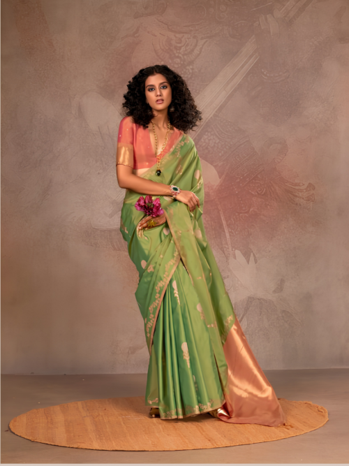 Green & Pink Two Tone Silk Saree Green & Pink Two Tone Silk Saree
