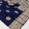 Dark Blue Pure Georgette Saree