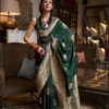 Dark Green Pure Georgette Saree Dark Green Pure Georgette Saree