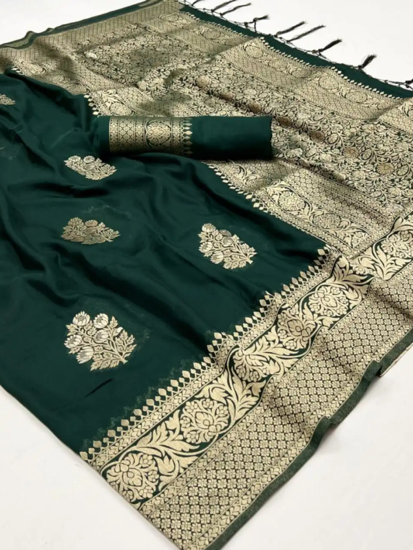 Untitled design (15) Dark Green Pure Georgette Saree