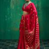 Rani Pink Satin Silk Saree Rani Pink Satin Silk Saree
