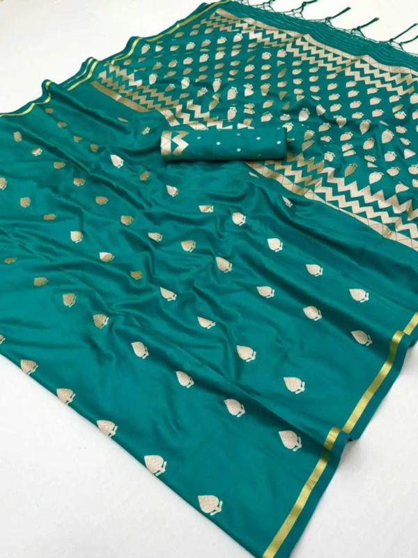 Untitled design (20) Sea Green Satin Silk Saree