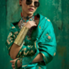 Sea Green Satin Silk Saree Sea Green Satin Silk Saree