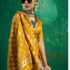 Mustard Gold Satin Silk Saree