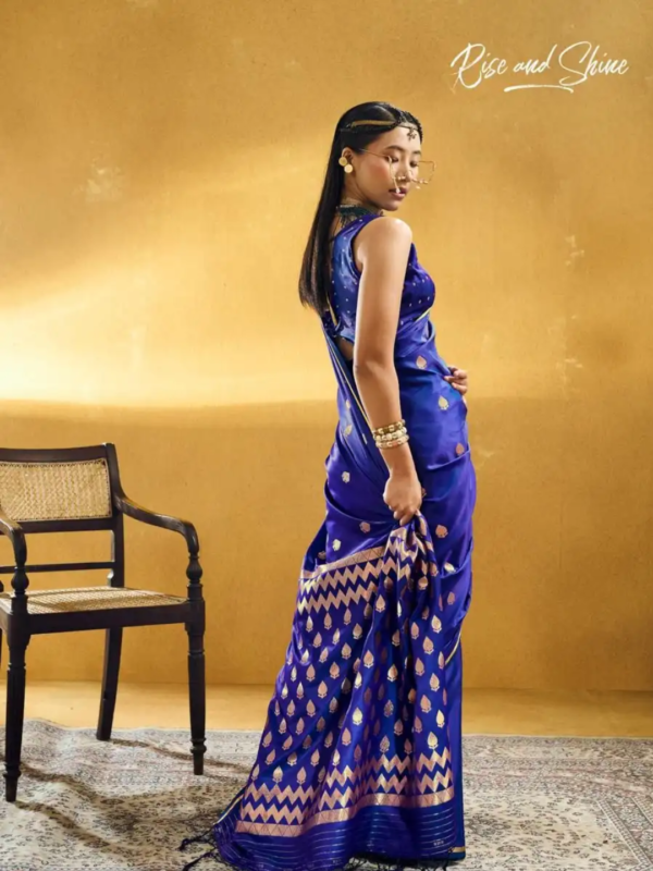 Royal Blue Satin Silk Saree