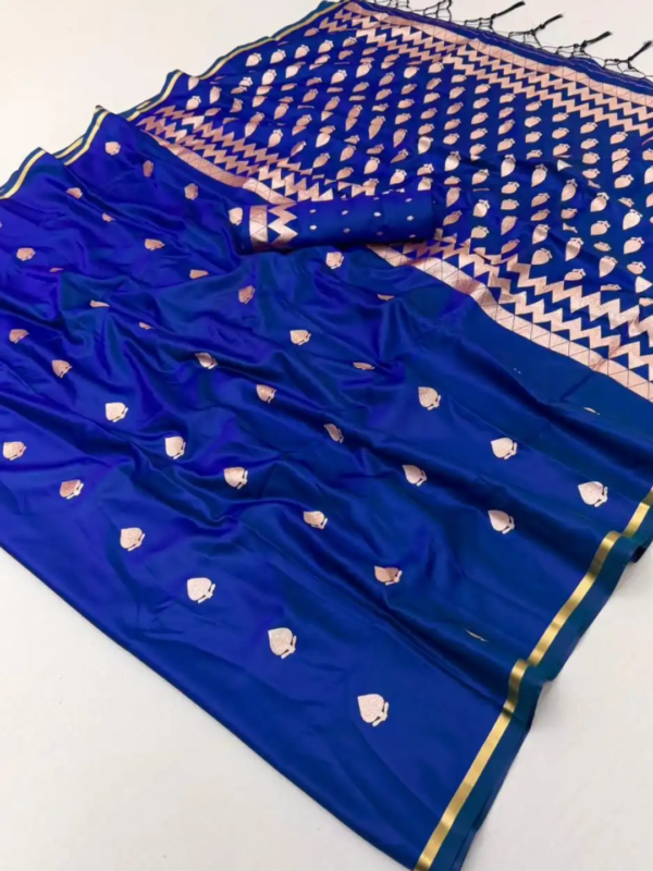 Royal Blue Satin Silk Saree
