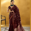 Maroon Gold Satin Silk Saree Maroon Gold Satin Silk Saree