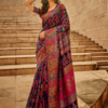 Blue Multicolor Kashmiri Saree
