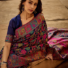 Blue Multicolor Kashmiri Saree