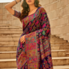 Blue Multicolor Kashmiri Saree