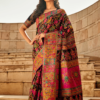 Black Multicolor Kashmiri Saree