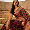 Black Multicolor Kashmiri Saree