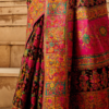 Black Multicolor Kashmiri Saree