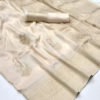 Untitled design (5) Royal White and Golden Pure Georgette Saree
