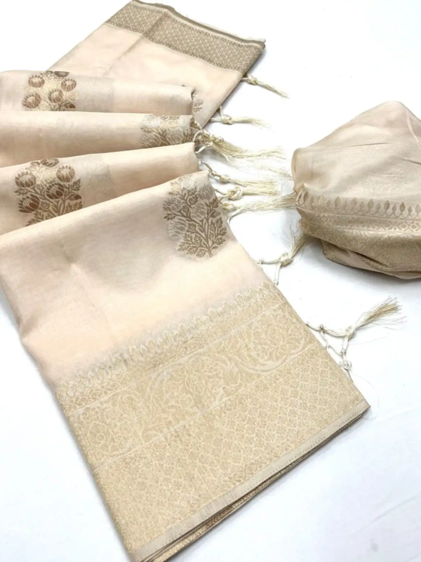 Untitled design (6) Royal White and Golden Pure Georgette Saree