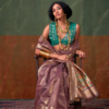 Dusty Mauve Tissue Paithani Saree Dusty Mauve Tissue Paithani Saree