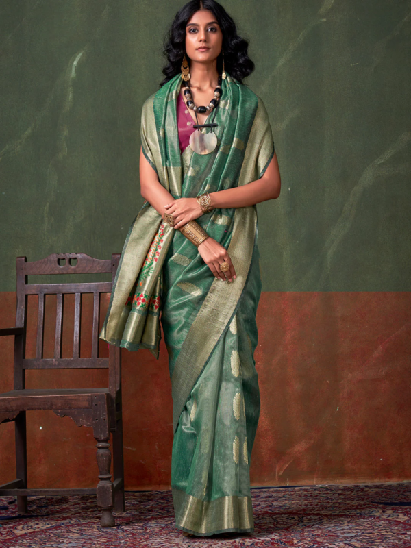 Green Paithani Tissue Saree Green Paithani Tissue Saree