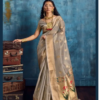 Slate Gray Tissue Paithani Saree Slate Gray Tissue Paithani Saree