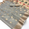 Slate Gray Tissue Paithani Saree Slate Gray Tissue Paithani Saree