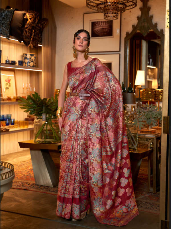 Red Pashmina Saree