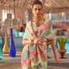 Mint Green Kashmiri Modal Saree