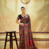 Black Multicolor Pashmina Weaving Saree