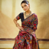 Black Multicolor Pashmina Weaving Saree