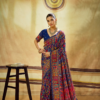 Blue Multicolor Pashmina Weaving Saree