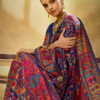 Blue Multicolor Pashmina Weaving Saree