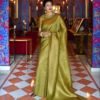 Parrot Green Zari Handwoven Saree