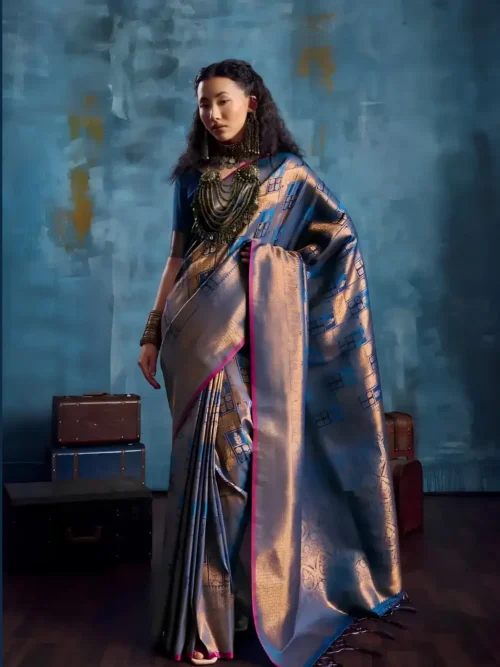 Blue Kanjivaram Saree