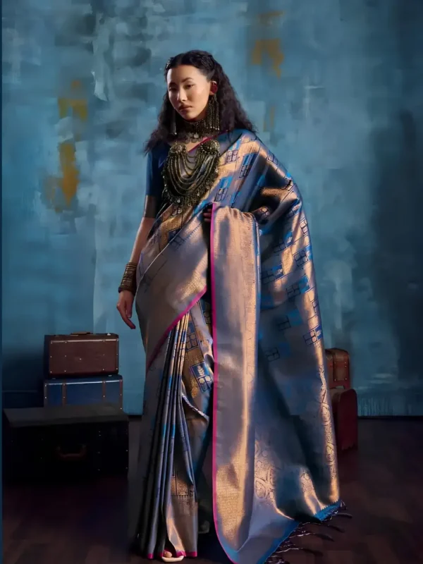 Blue Kanjivaram Saree
