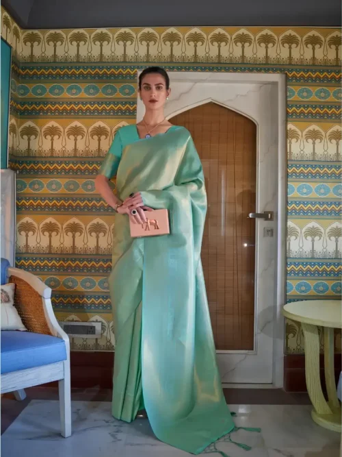 kanjiwaram (10) Sea Green Kanjivaram Saree
