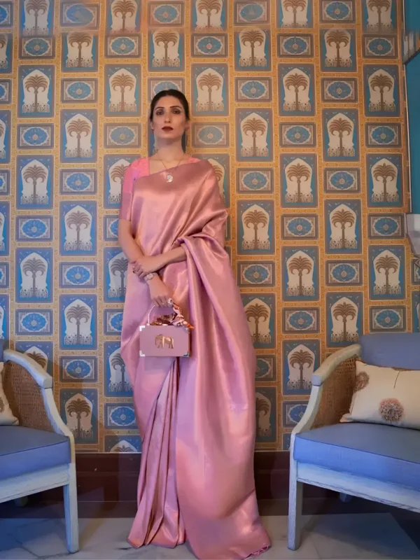 Blush Pink Kanjivaram Saree