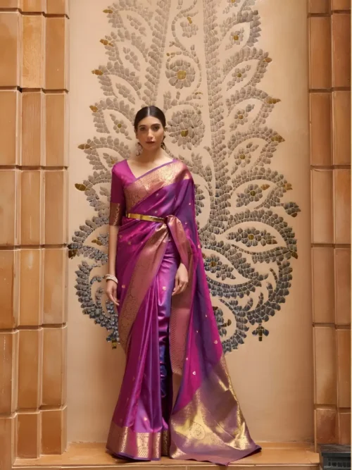 Purple Gold Kanjivaram Saree
