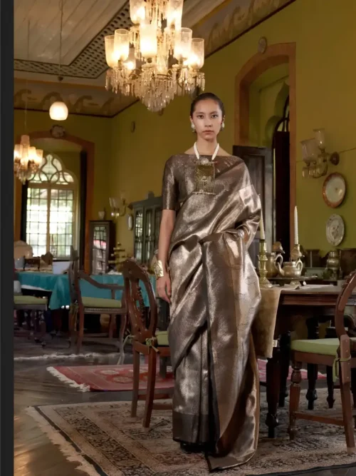 Antique Bronze Kanjivaram Saree