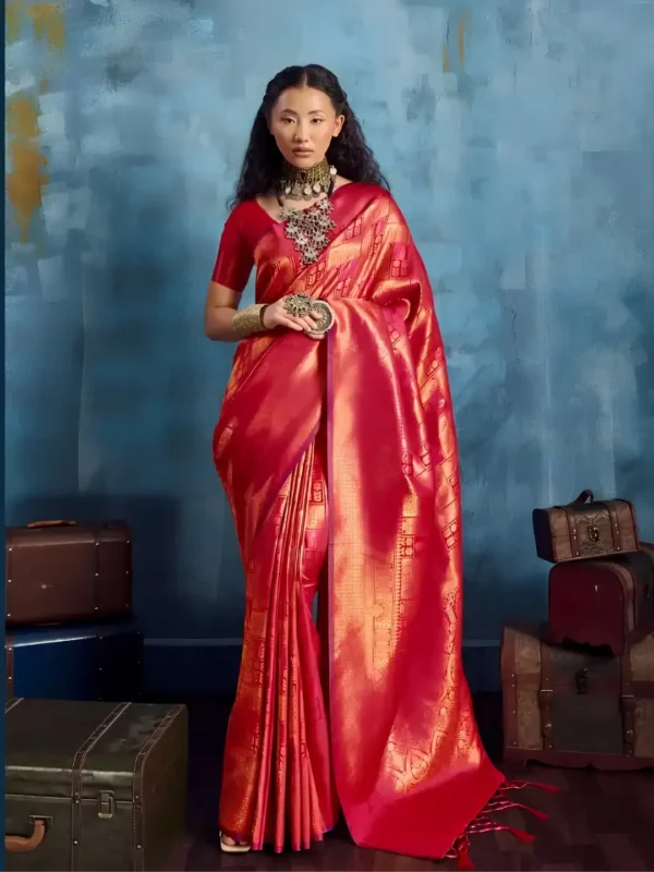 kanjiwaram (5) Red Kanjivaram Silk Saree