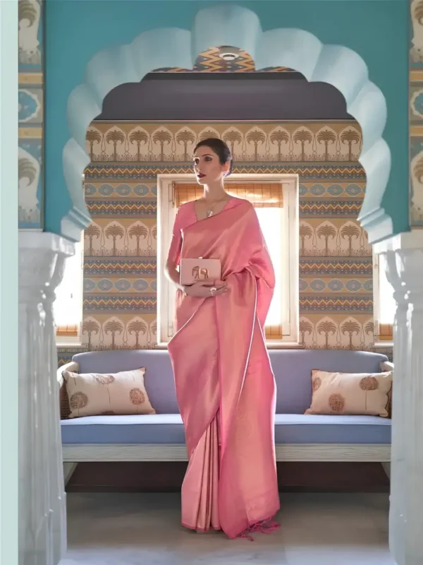 Pastel Pink Kanjivaram Saree