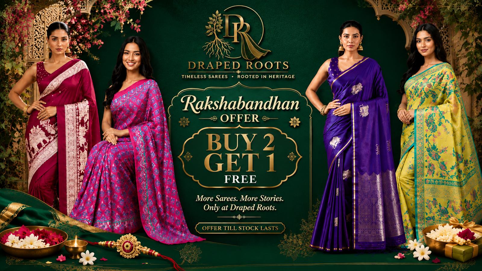 Rakshabandhan offer. Buy 2 et 1 Saree