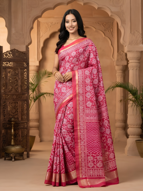 Red Dola Silk Saree